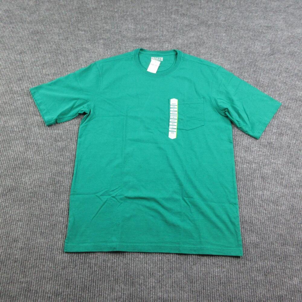 Duluth Trading Co Shirt Mens M Green Short Sleeve Pocket Longtail T Relaxed NWT